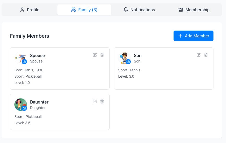 Family members screen